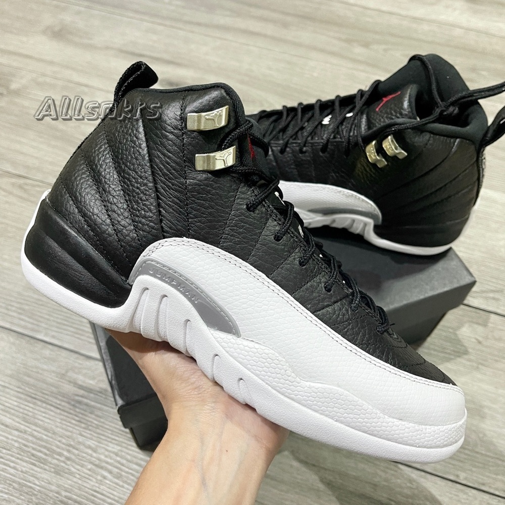 Air Jordan 12 Retro Black White Silver GS